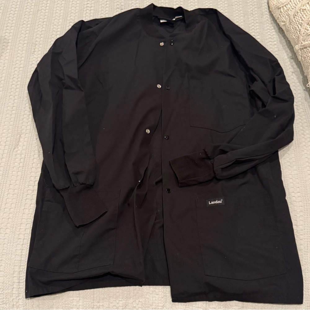 Landau Black Scrub Jacket